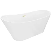 Wanny - Mexen Dora wanna wolnostojąca 160 x 75 cm, biała, przelew złoty szczotkowany - 52071607500-55 - miniaturka - grafika 1