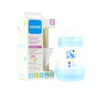 Butelki dla niemowląt - Butelka do karmienia Mam Baby Anti-colic Blue Bottle 160ml - miniaturka - grafika 1