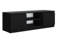 Szafki RTV - MebLocker Szafka pod telewizor Szafka pod telewizor niska 120cm wisząca, szafka pod telewizor niska szafka wisząca do salonu Stolik pod telewizor Meble Tv nowoczesny design (czarny) - miniaturka - grafika 1