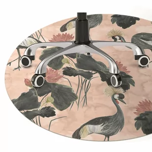 Mata pod fotel ochrona paneli Chińskie żurawie fi100 cm - Podnóżki, podpórki, podkładki - miniaturka - grafika 1