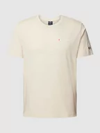 Koszulki męskie - T-shirt z nadrukiem i naszywką z logo - miniaturka - grafika 1