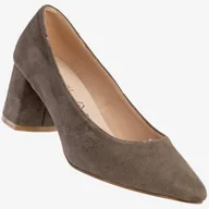 Czółenka - Czółenka Damskie Buty Na Słupku Eleganckie Skórzana Wkładka Szare Jezzi RMR2063-1 Szary 37 - miniaturka - grafika 1