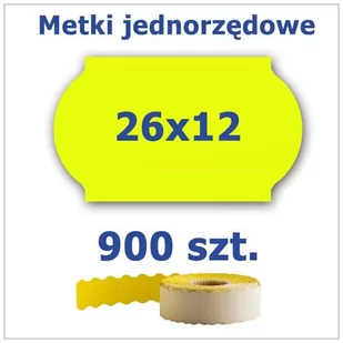 Metki jednorzędowe 26x12 żółte, fala 4500szt - Cenówki - miniaturka - grafika 1