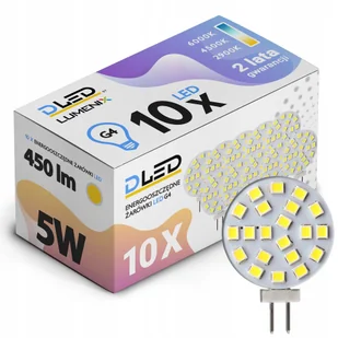 10x Żarówka Led G4 12V DC 5W 450lm talerzyk Nw - Żarówki LED - miniaturka - grafika 1