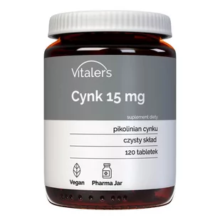 Vitaler's, Pikolinian Cynku 15 mg - 120 tab. - Witaminy i minerały - miniaturka - grafika 1