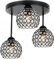 Lampy sufitowe - Lampa Wisząca Sufitowa Glamour Potrójna Żyrandol Plafon Kryształki - miniaturka - grafika 1