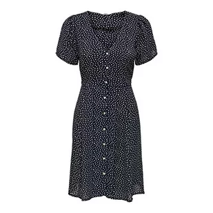 ONLY Damska sukienka Onlsonja S/S Noos Ptm, Nocne niebo/Aop: kropka W Macadamia, 32 - Sukienki - miniaturka - grafika 1