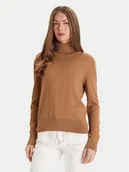 Swetry damskie - Calvin Klein Golf LV044D371G Brązowy Regular Fit - miniaturka - grafika 1