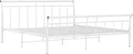 Łóżka - Elior Białe metalowe łóżko małżeńskie 160x200 cm - Keri - miniaturka - grafika 1