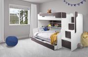 Łóżka dla dzieci i młodzieży - Łóżko wielofunkcyjne CISA 200x120 białe/szare - miniaturka - grafika 1