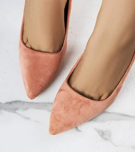 Różowe czółenka na wysokim słupku Emmy-36 - Półbuty damskie - miniaturka - grafika 1