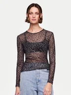 Bluzki damskie - Pieces Bluzka 17141116 Czarny Slim Fit - miniaturka - grafika 1