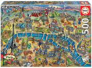 Puzzle - Puzzle 500 el. Mapa Paryża Educa - miniaturka - grafika 1