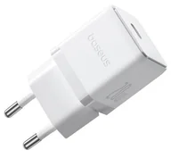 Ładowarki do telefonów - Ładowarka sieciowa Baseus Palm 1C 20W (z kablem Baseus Mini White USB-C 60W (20V/3A) 1m) - biała - miniaturka - grafika 1