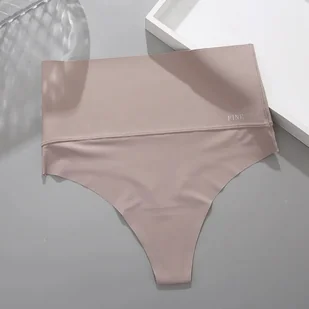Bezszwowe majtki modelujące z wysokim stanem - Szary XL - Majtki damskie - miniaturka - grafika 1