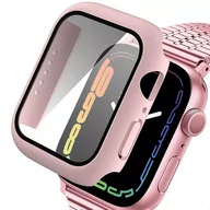 Akcesoria do smartwatchy - Obudowa Alogy 2w1 nakładka + szkło do Apple Watch 7 45mm Różowa - miniaturka - grafika 1