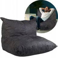 Pufy i podnóżki - Relaxdays Beanbag Pufa Siedzisko Poduszka XXL 75X100X90CM Szara Z Oparciem - miniaturka - grafika 1