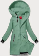 Bluzy damskie - Rozpinana długa bluza damska LHD szarozielona (AMG-173) - miniaturka - grafika 1
