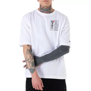 Koszulka Champion T-shape Classic Print Cotton 218640-WW001 - biała - Koszulki sportowe męskie - miniaturka - grafika 1