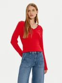 Swetry damskie - Gant Sweter 4800101 Czerwony Slim Fit - miniaturka - grafika 1