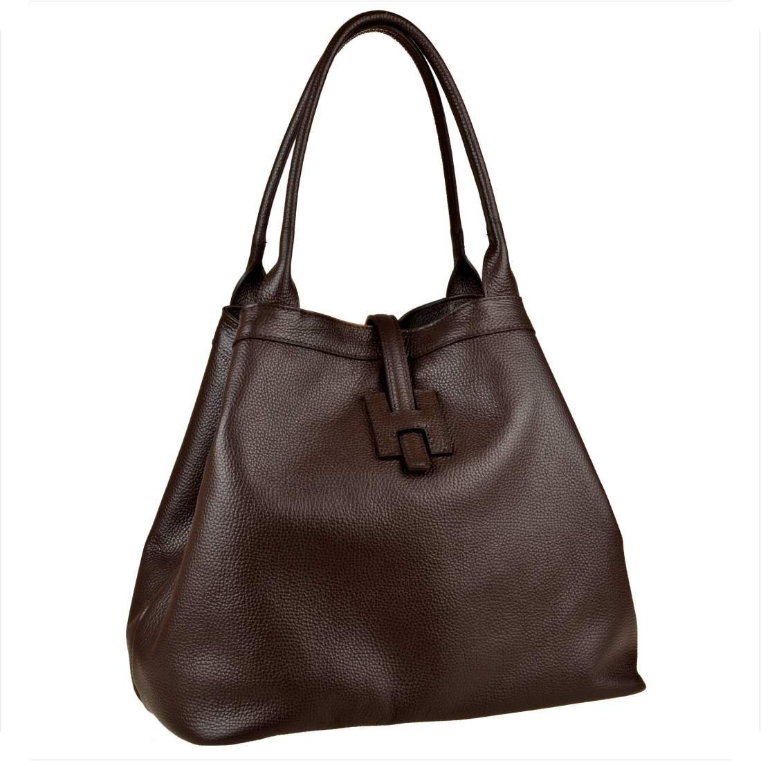 Torba shopper brąz czekolada pojemna skórzana XXL