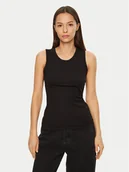 Koszulki i topy damskie - Calvin Klein Top K20K208054 Czarny Slim Fit - miniaturka - grafika 1