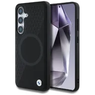 Etui i futerały do telefonów - Etui BMW Leather Half Textured MagSafe do Samsung Galaxy S25 Czarny - miniaturka - grafika 1