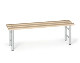B2B Partner Ławka szatniowa, siedzisko - listwy, szare nogi 179604 - Meble do szkół i przedszkoli - miniaturka - grafika 1