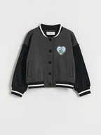 Bluzki dla dziewczynek - Reserved - Bluza typu bomberka - czarny - miniaturka - grafika 1