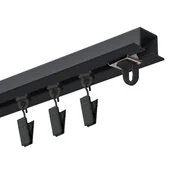 Karnisze - Szyna sufitowa DECASTYL MS Zero z żabkami 400 cm Czarny - miniaturka - grafika 1