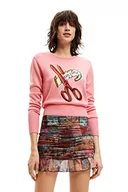 Swetry damskie - Desigual Sweter damski, czerwony, M - miniaturka - grafika 1