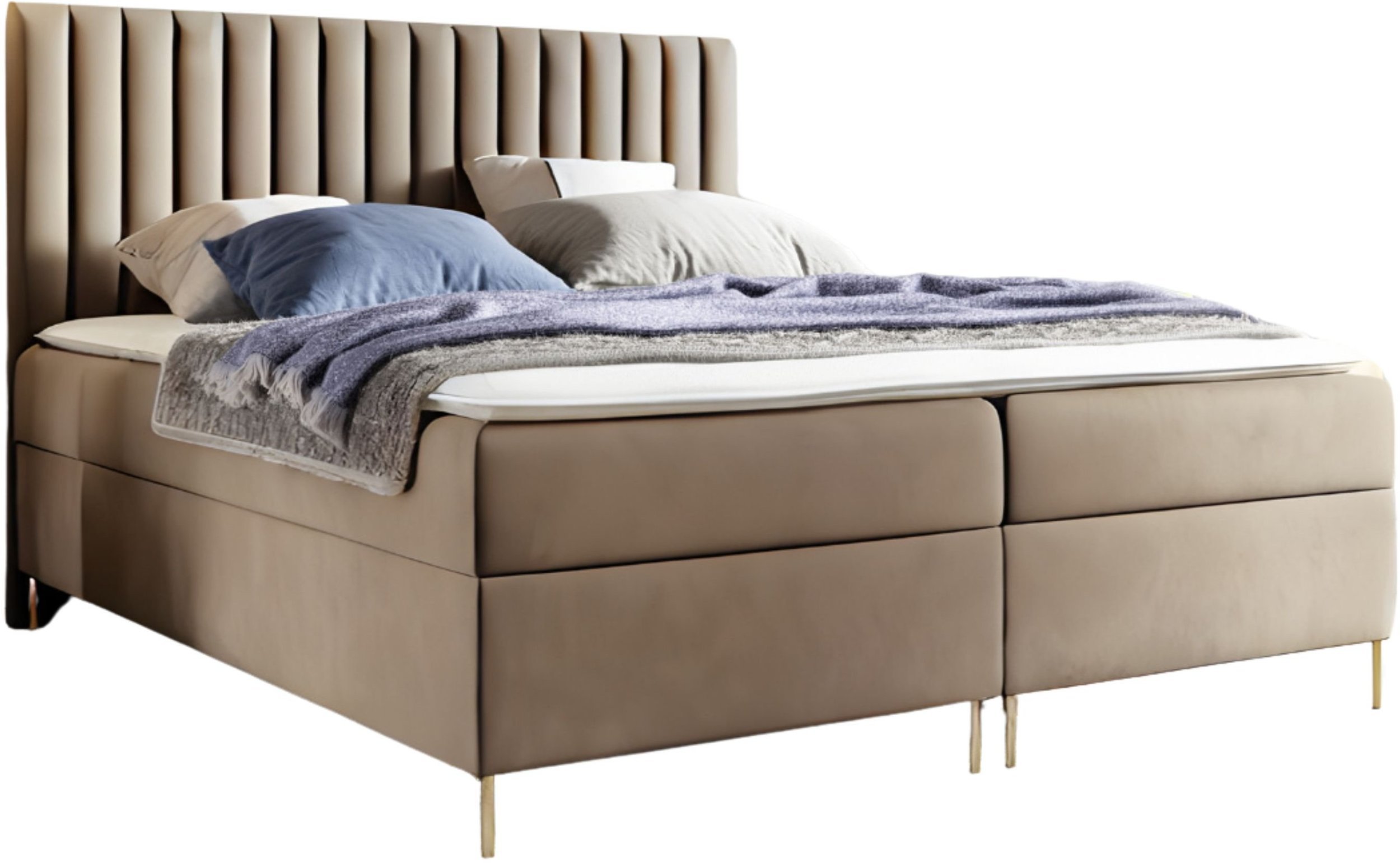 Łóżko kontynentalne Lilly Box 120x200 z nogami riviera 24