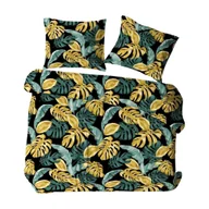 Poszewki na poduszki - Poszewka z kory 40x40 czarna zielona żółta liście Bielawa KARO - miniaturka - grafika 1