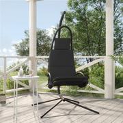 Huśtawki - vidaXL Ogrodowe krzesło wiszące, poduszka, ciemnoszare, tkanina i stal - miniaturka - grafika 1