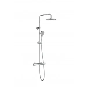 ROCA A5A9F18C00 VICTORIA-T BASIC Kolumna prysznicowa z baterią termostatyczną prysznicową (deszczownica ROUND ABS 20cm, słuchawka prysznicowa 100/1F, wąż prysznicowy metalowy 1,7m, drążek ze stali nierdzewnej, bateria termostatyczna prysznicowa T-500) - Zestawy prysznicowe - miniaturka - grafika 1