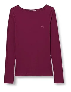 Lee Damska koszulka Ls Boat Neck Tee, liliowy, L - Koszulki i topy damskie - miniaturka - grafika 1