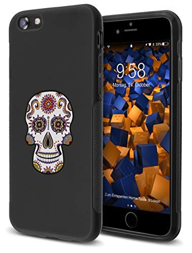 mumbi Etui kompatybilne z iPhone SE 2 2020/7 / 8, etui na telefon komórkowy, etui typu double GRIP z motywem Calavera białe, kolorowe, czarne