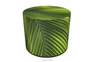 Pufy i podnóżki - Zielona pufa w liście RASIL - miniaturka - grafika 1