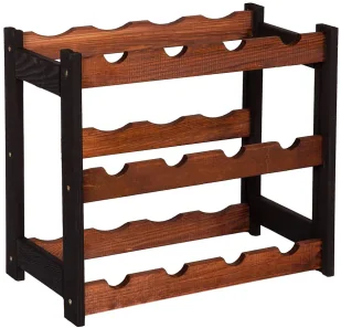 Regał drewniany na 12 butelek wina czarny + brąz - K0-A18 - Regały Regał drewniany na 12 butelek wina czarny + brąz - K0-A18 - Regały - miniaturka - grafika 1