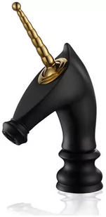 Bateria umywalkowa retro UNICORN srebrny chrom - czarny - Baterie umywalkowe - miniaturka - grafika 1