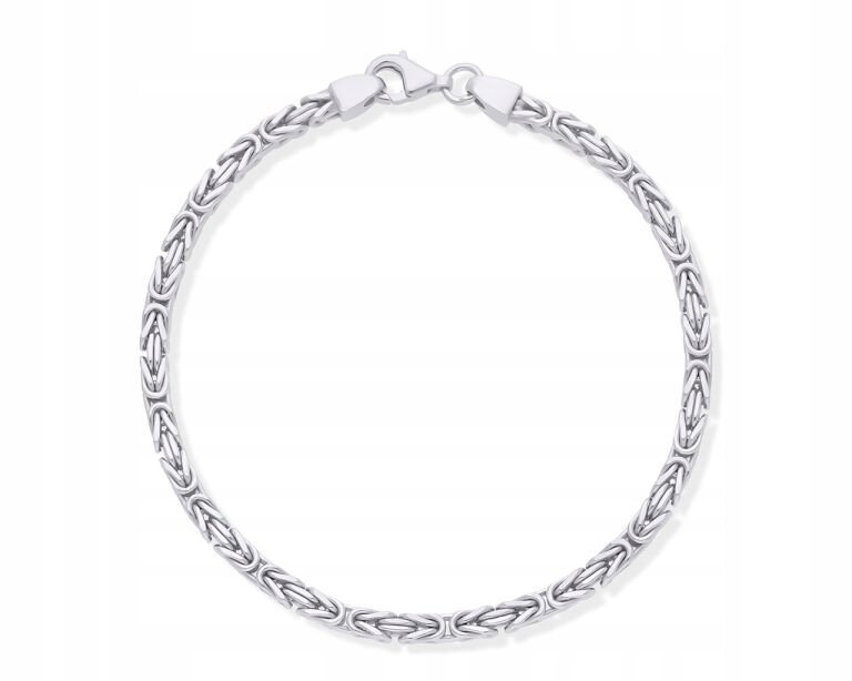 Bransoletka Męska Srebrna Splot Królewski Pełna Srebro Rod pr 925 dł. 23 cm