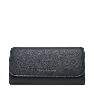 Duży Portfel Damski Tommy Hilfiger Th Flag Lrg Flap AW0AW17734 Granatowy - Portfele - miniaturka - grafika 1