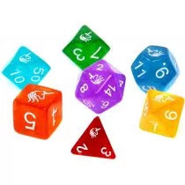 Komplet kości RPG. Akrylowe. Jednorożce Rebel - Akcesoria do gier planszowych - miniaturka - grafika 1