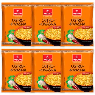 Vifon Zupa błyskawiczna ostro-kwaśna 70 g x 6 sztuk - Dania dla dzieci - miniaturka - grafika 1