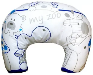 Rogal poduszka fasolka dziecięca do karmienia BAWEŁNA - Zoo niebieski - Poduszki do karmienia - miniaturka - grafika 1