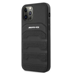 AMG AMHCP12LGSEBK iPhone 12 Pro Max 6,7" czarny/black hardcase Leather Debossed Lines - Etui i futerały do telefonów - miniaturka - grafika 2