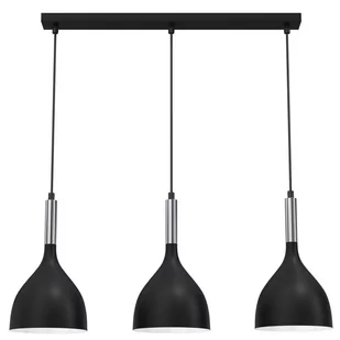 Luminex Line 3894 lampa wisząca zwis 3x60W E27 czarna/chromowana - Lampy sufitowe - miniaturka - grafika 1