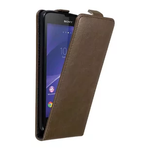 Pokrowiec Do Sony Xperia T3 w Etui BRĄZOWA KAWA  Flip Case Cover Obudowa Ochronny Cadorabo - Etui i futerały do telefonów - miniaturka - grafika 1