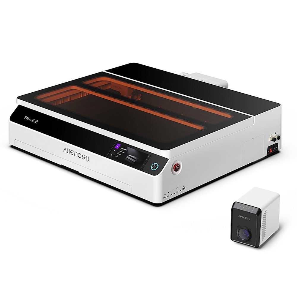 Aliencell X1 Biurkowa laserowa grawerka diodowa 40W + pompa powietrza, prędkość 600 mm/s, plamka 0,08×0,1 mm - Biały