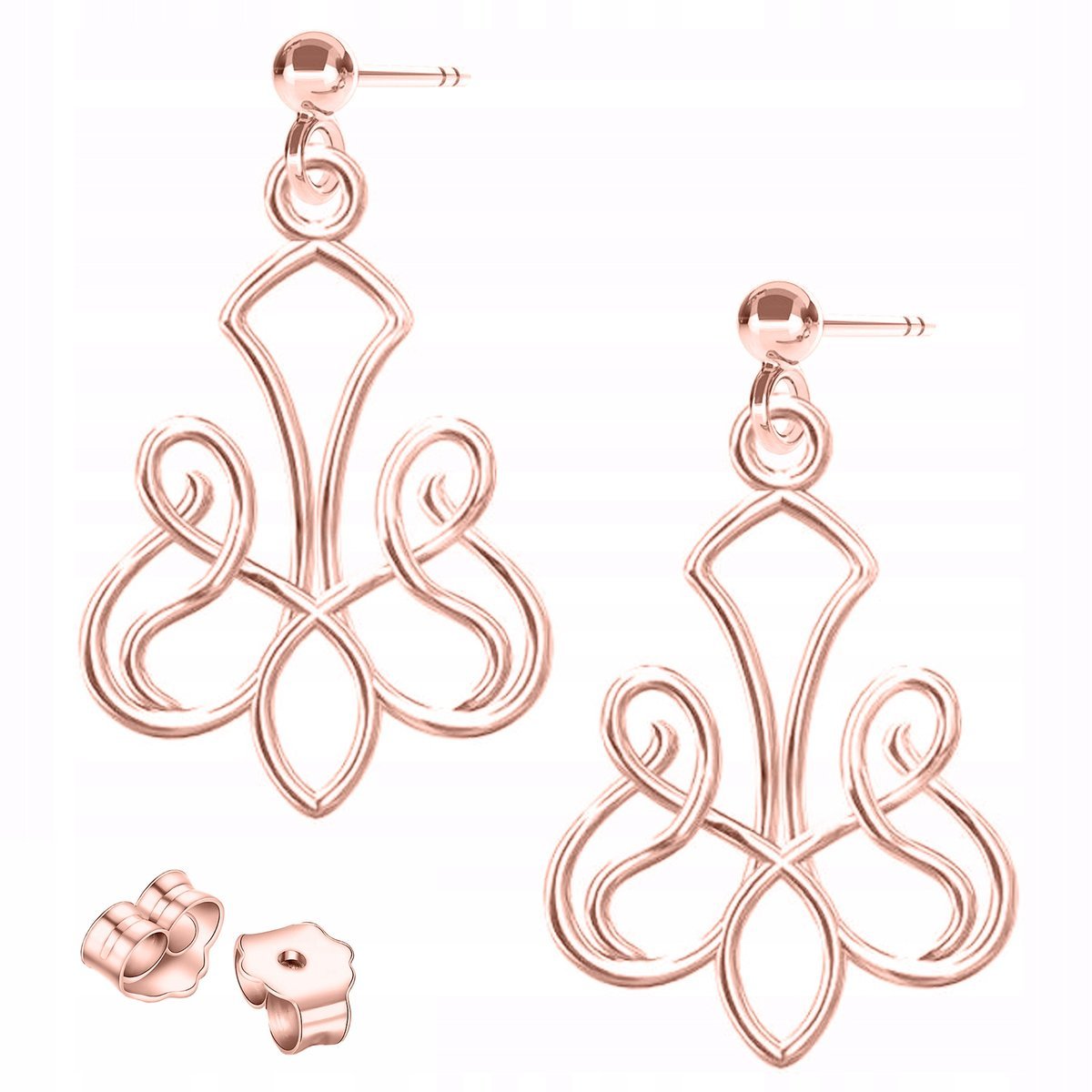 Kolczyki Pozłacane Wkrętki Ażurowe Ozdobne Wzory na Sztyfcie SREBRO 925